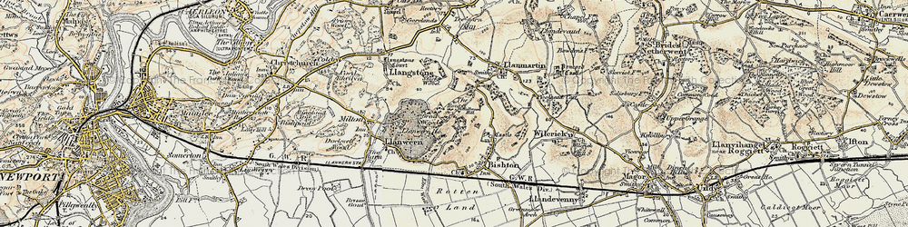 Old map of Underwood in 1899-1900
