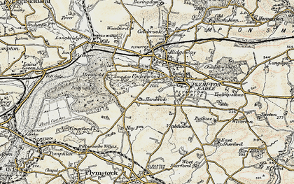 Old map of Underwood in 1899-1900