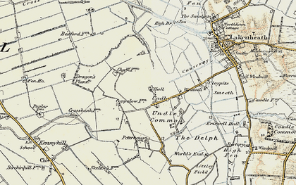 Old map of Undley in 1901