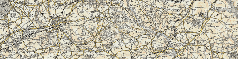 Old map of United Downs in 1900