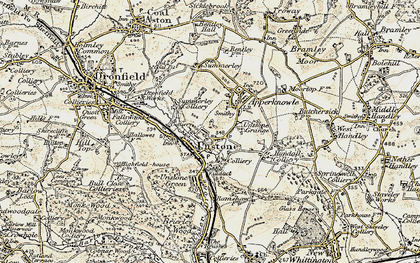 Old map of Unstone in 1902-1903