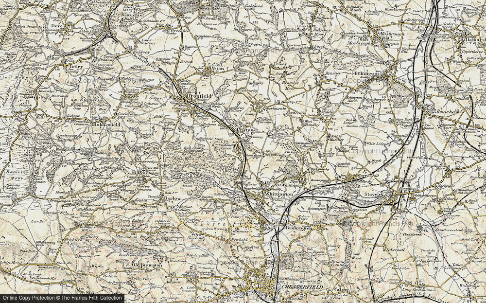 Old Map of Unstone Green, 1902-1903 in 1902-1903