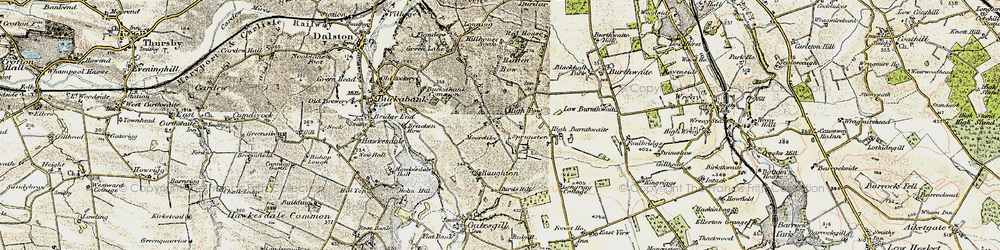 Old map of Unthank in 1901-1904