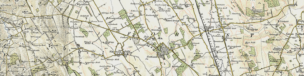 Old map of Unthank in 1901-1904