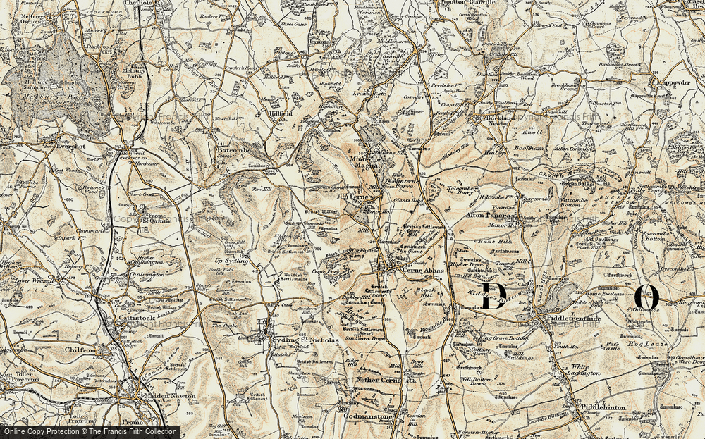 Old Map of Up Cerne, 1899 in 1899