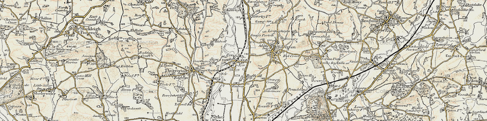 Old map of Up Exe in 1898-1900