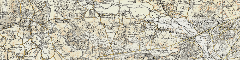 Old map of Blackbushe Airport in 1897-1909