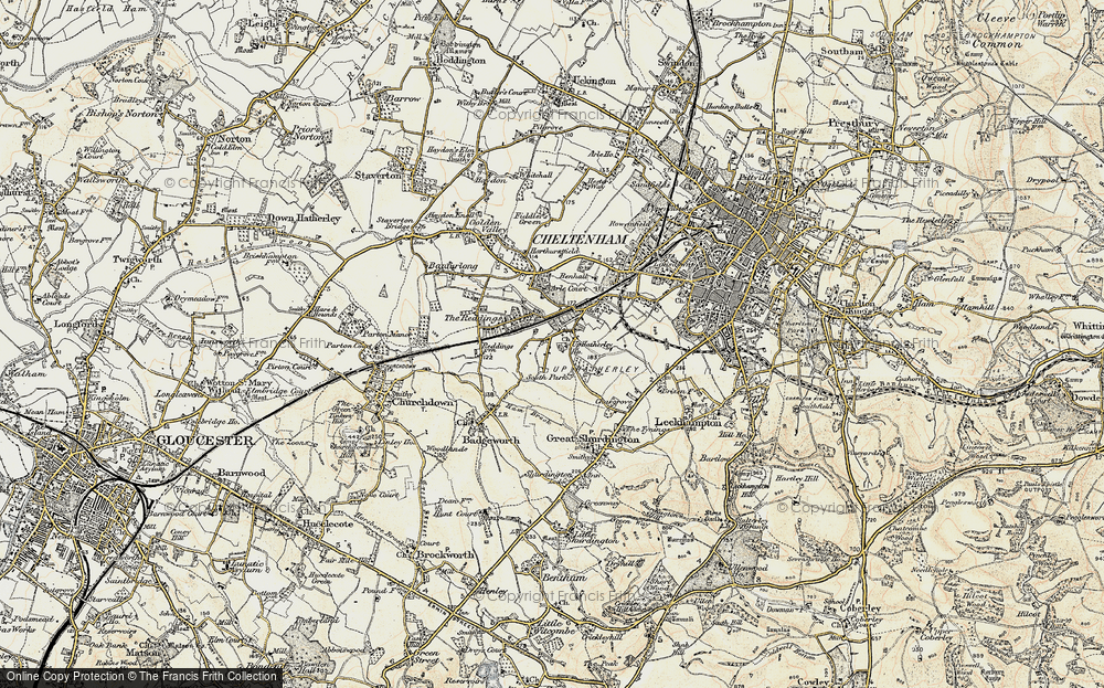 Old Map of Up Hatherley, 1898-1900 in 1898-1900