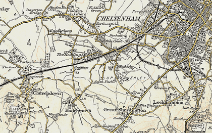 Old map of Up Hatherley in 1898-1900