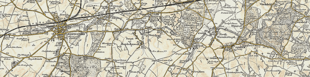 Old map of Up Nately in 1900