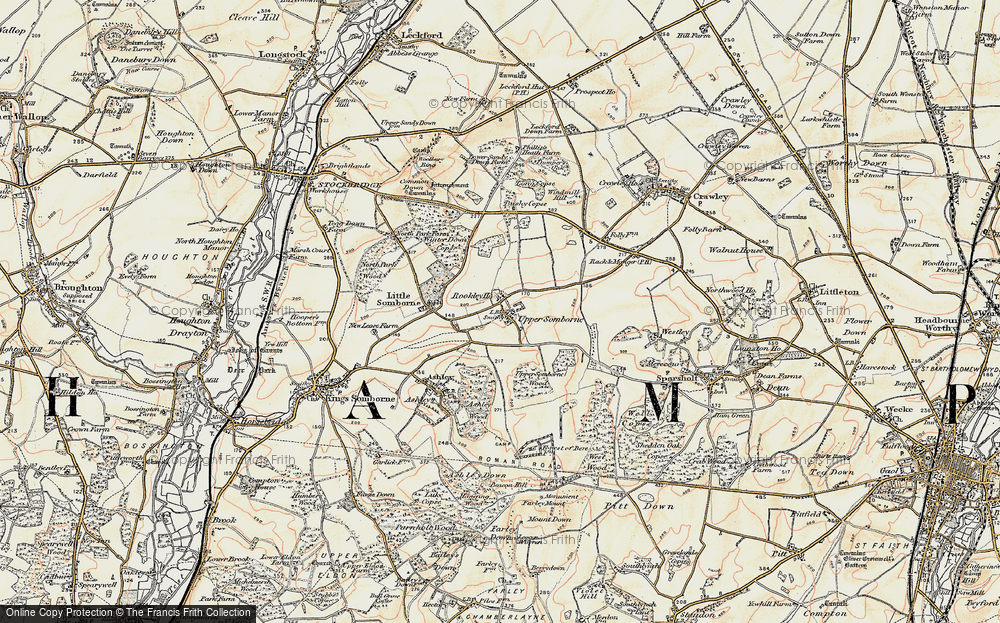 Old Map of Up Somborne, 1897-1900 in 1897-1900