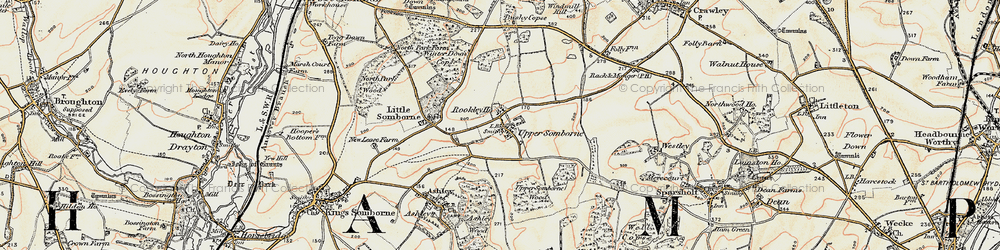 Old map of Up Somborne in 1897-1900