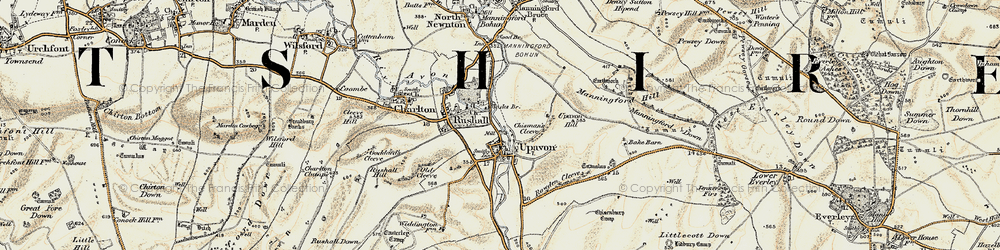 Old map of Upavon in 1897-1899