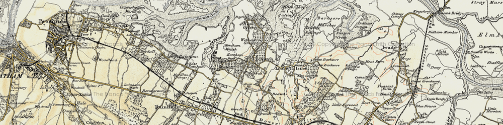 Old map of Boxted in 1897-1898