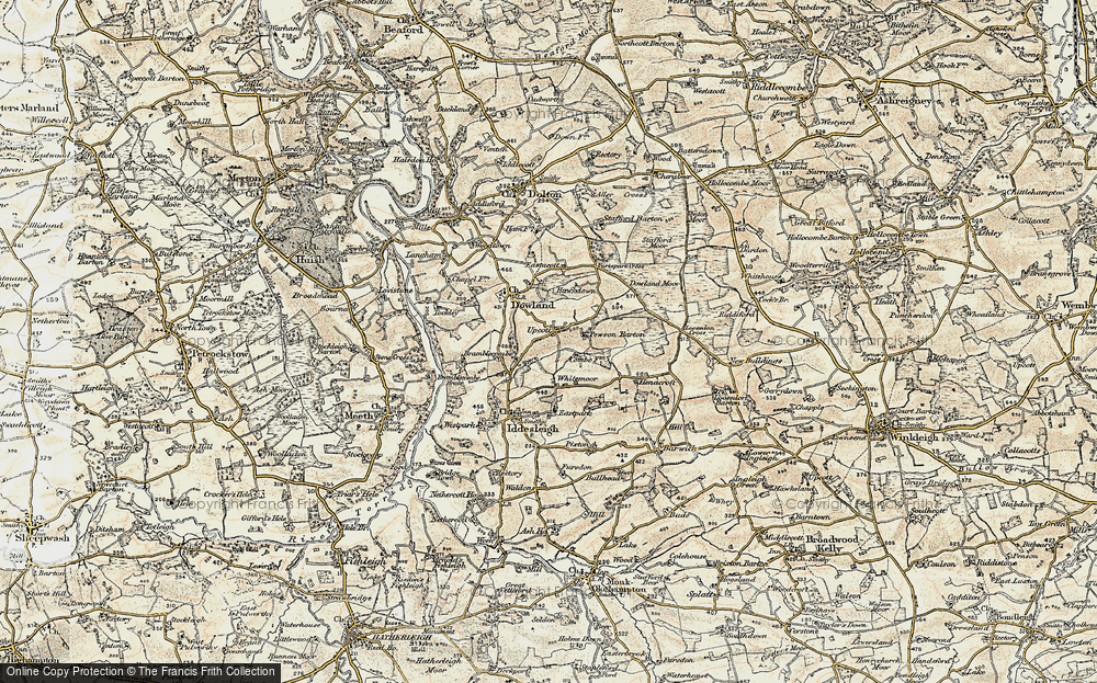 Old Map of Historic Map covering Whitemoor in 1899-1900