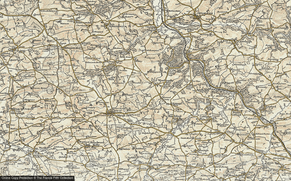 Old Map of Upcott, 1899-1900 in 1899-1900