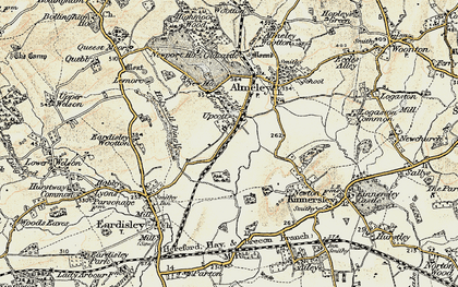 Old map of Upcott in 1900-1901