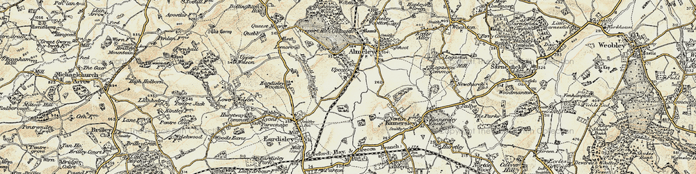 Old map of Upcott in 1900-1901