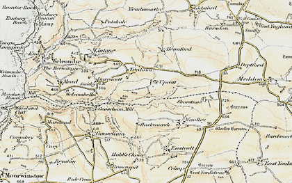 Old map of Upcott in 1900