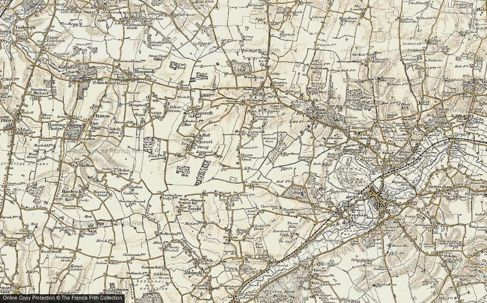 Old Map of Upgate Street, 1901-1902 in 1901-1902