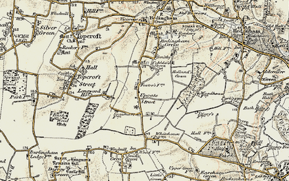 Old map of Upgate Street in 1901-1902