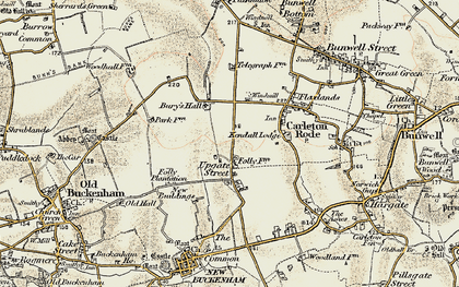 Old map of Upgate Street in 1901