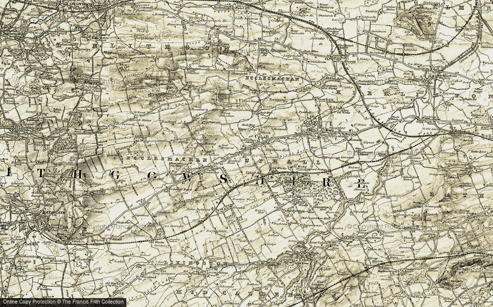 Old Map of Uphall, 1904 in 1904