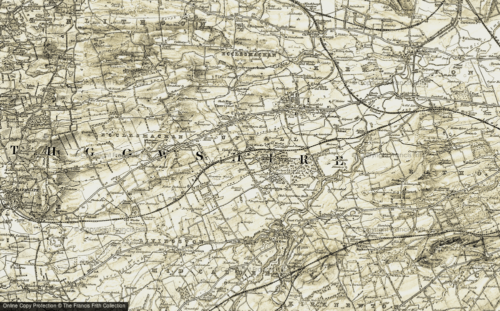Old Map of Uphall Station, 1904 in 1904