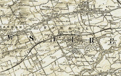 Old map of Uphall Station in 1904