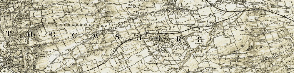 Old map of Uphall Station in 1904