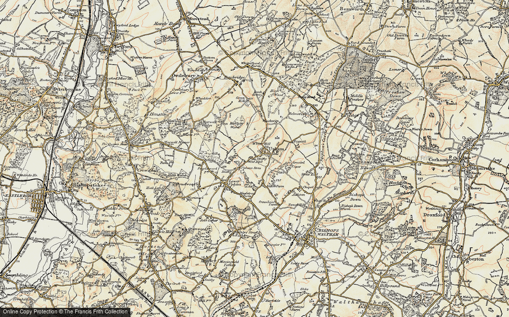 Old Map of Upham, 1897-1900 in 1897-1900