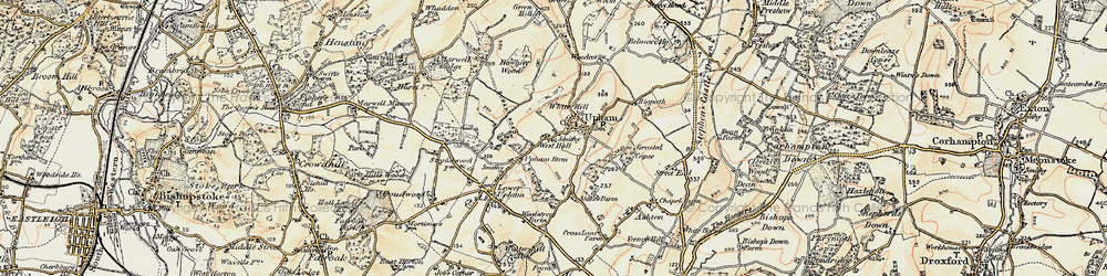 Old map of Upham in 1897-1900