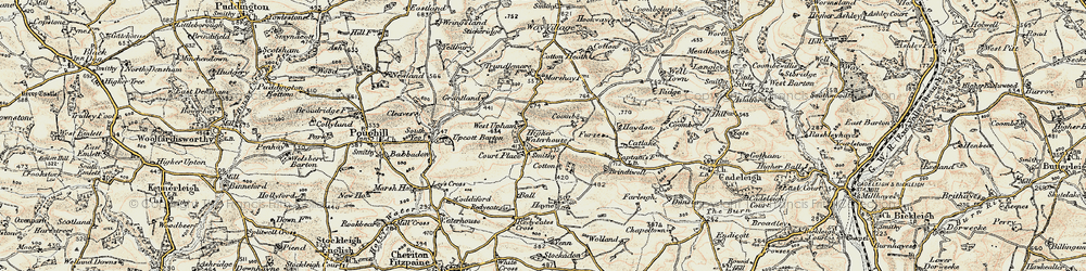 Old map of Upham in 1899-1900