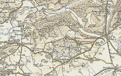 Old map of Uphampton in 1900-1903