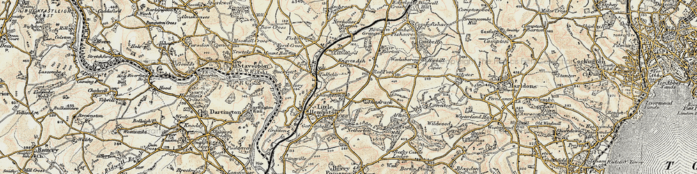 Old map of Uphempston in 1899