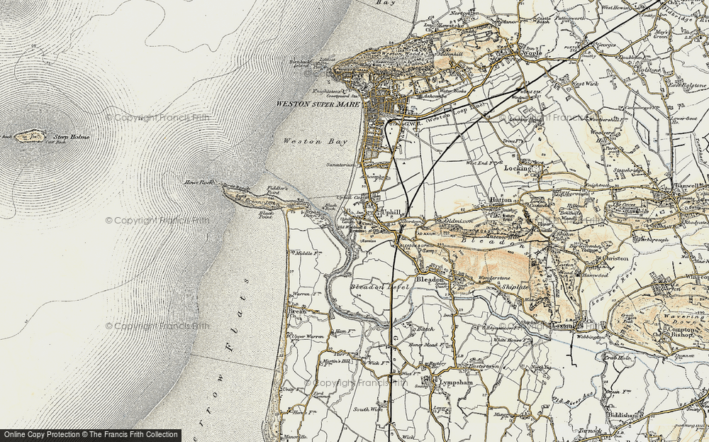 Old Map of Uphill, 1899-1900 in 1899-1900