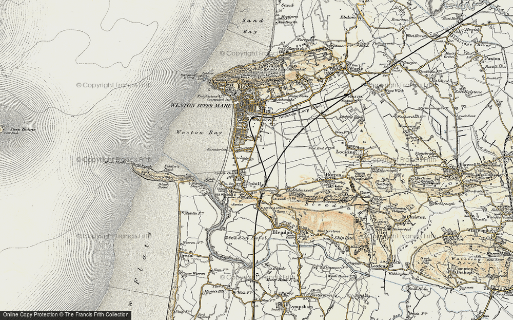 Old Map of Uphill Manor, 1899-1900 in 1899-1900