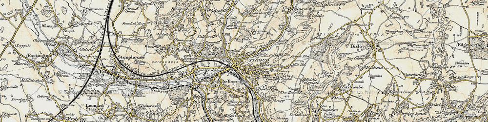 Old map of Uplands in 1898-1900