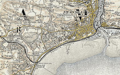 Old map of Uplands in 1900-1901