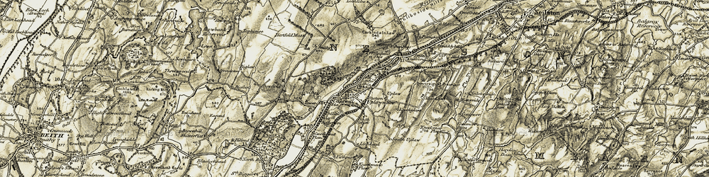 Old map of West Uplaw in 1905-1906