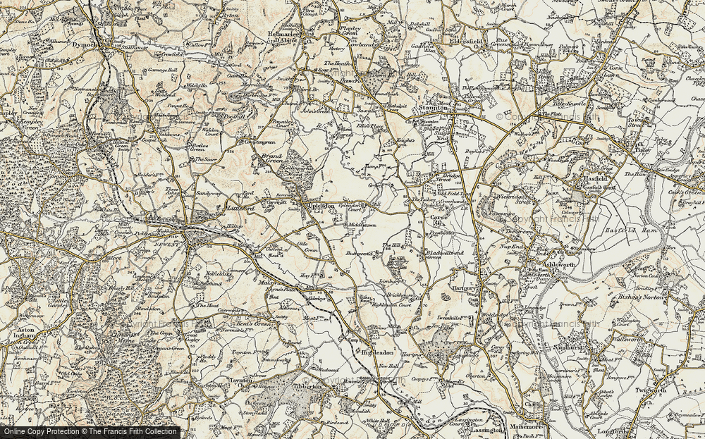 Old Map of Upleadon Court, 1899-1900 in 1899-1900