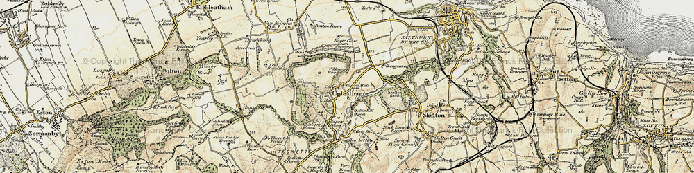Old map of Upleatham in 1903-1904