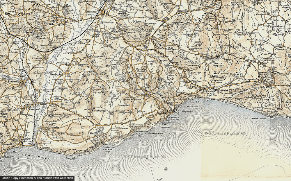 Old Map of Uplyme, 1899 in 1899