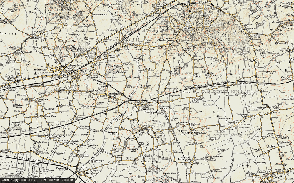 Old Map of Upminster, 1898 in 1898