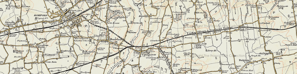 Old map of Upminster in 1898