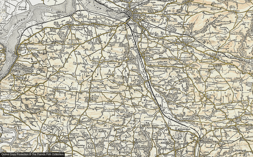 Old Map of Uppacott, 1900 in 1900