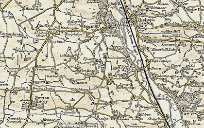 Old map of Uppacott in 1900