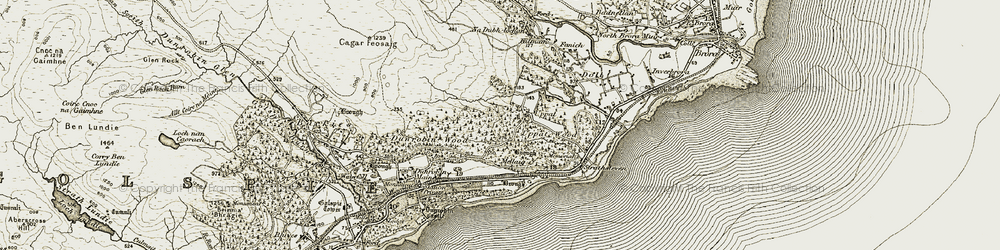 Old map of Uppat in 1910-1912