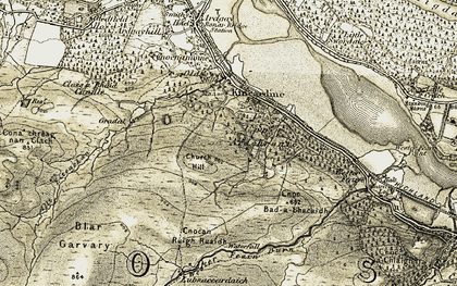 Old map of Wester Fearn Burn in 1911-1912