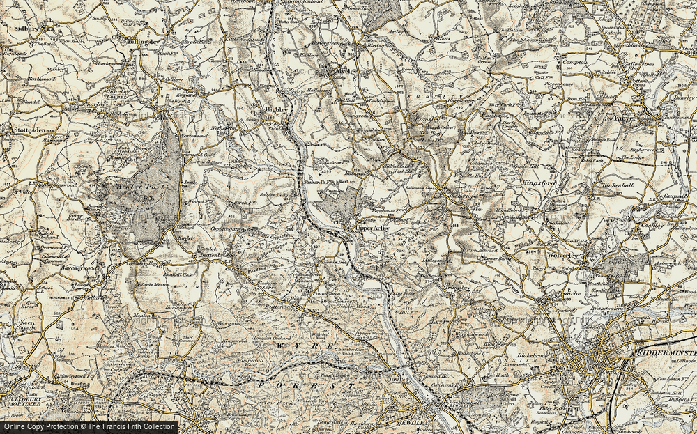 Old Map of Historic Map covering Arley Ho in 1901-1902